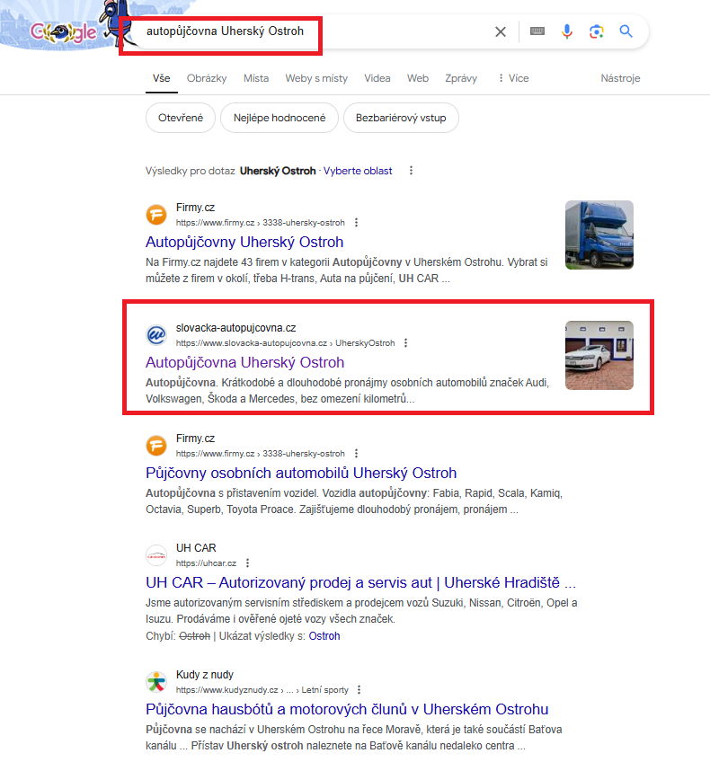 Autopujcovna Uhersky Ostroh
